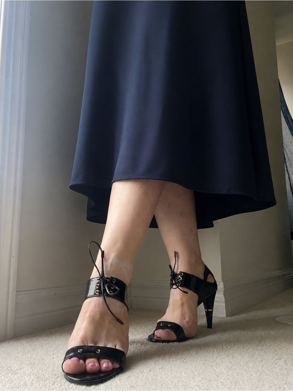 Escada Black Patent Leather Heels | Size 38 | Excellent Condition